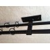 Wrought Iron Metal Double rail curtain voile pole rod with rings and fittings 